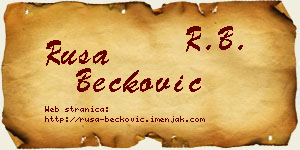 Rusa Bećković vizit kartica